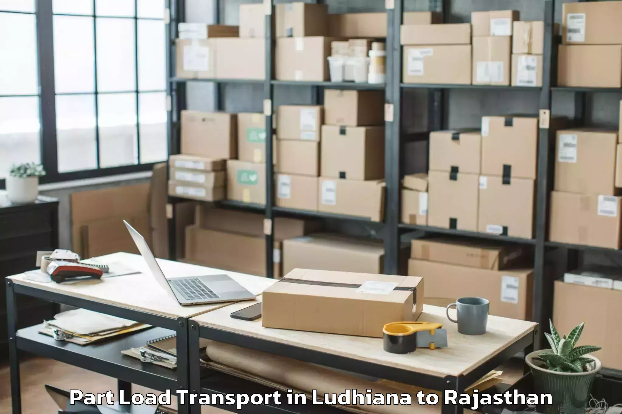 Easy Ludhiana to Padampur Part Load Transport Booking